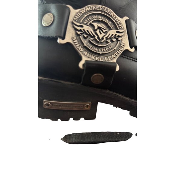 Milwaukee Leather Women's Black Genuine Leather Riding Boots Size 6 . - Picture 4 of 15